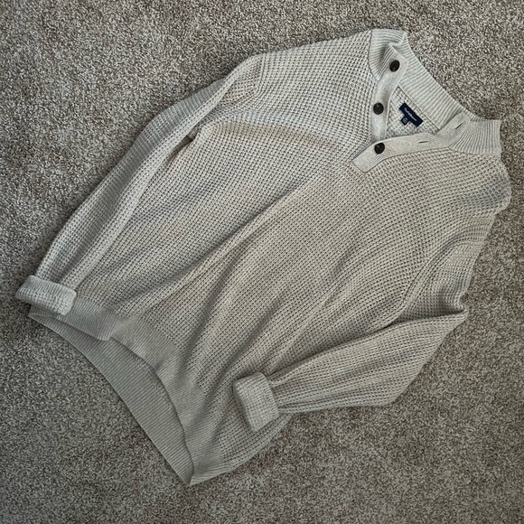 Croft & Barrow Cream Oatmeal Knit Sweater - Picture 2 of 5